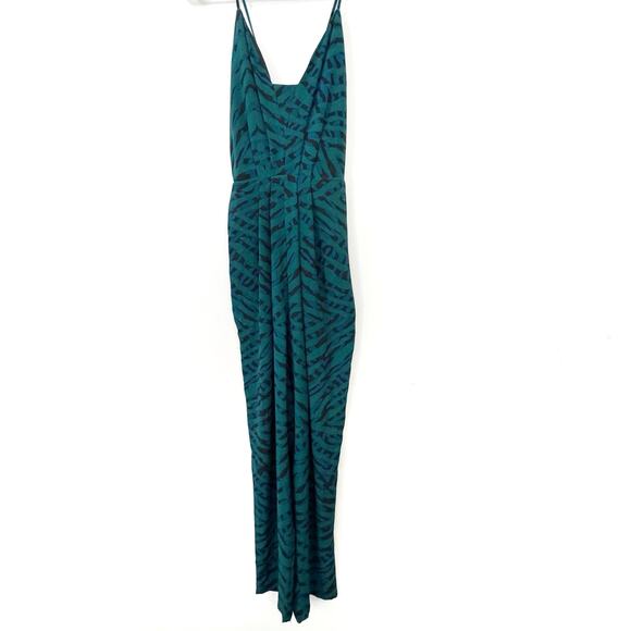 Lovers + Friends My Way Teal Green Print Jumpsuit Size SP NWT - Picture 4 of 11